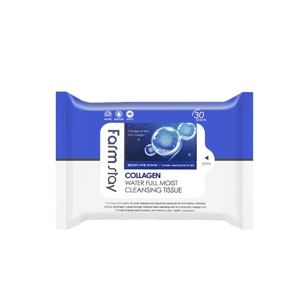 Collagen Water Full Moist Cleansing Tissue 120 ml + 30pcs (1pack)