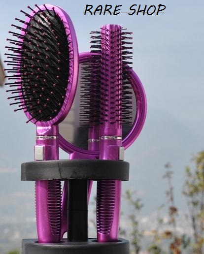 3pcs Hair Brush Comb Mirror Set