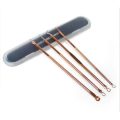 4 piece stainless steel blackhead, pimple and/or comedone acne extractor tool kit