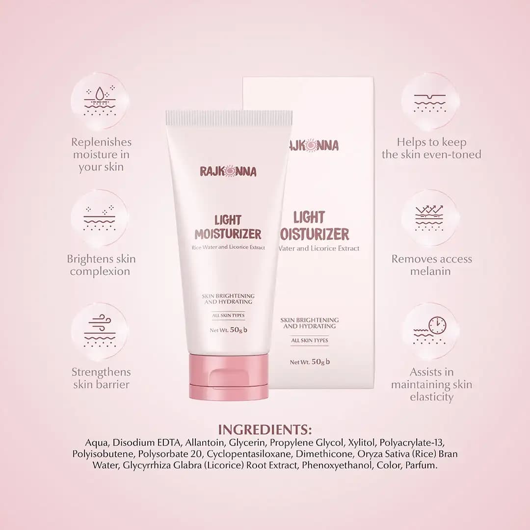 Rajkonna Light Moisturizer With Rice Water And Licorice Extract (50gm) 3