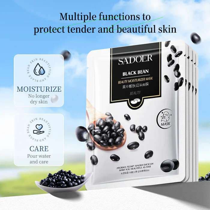 SADOER Black Bean Beauty Moisturizer Facial Sheet Mask 3