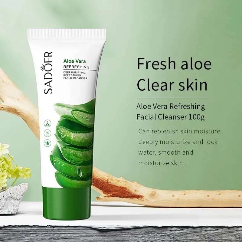SADOER Aloe Vera Facial Cleanser Deep Purifying Moisturizing Refreshing - 100g