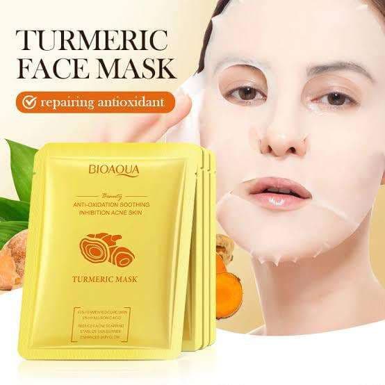 BIOAQUA Turmeric Anti-Oxidation Soothing Acne Facial Sheet Mask (25g)