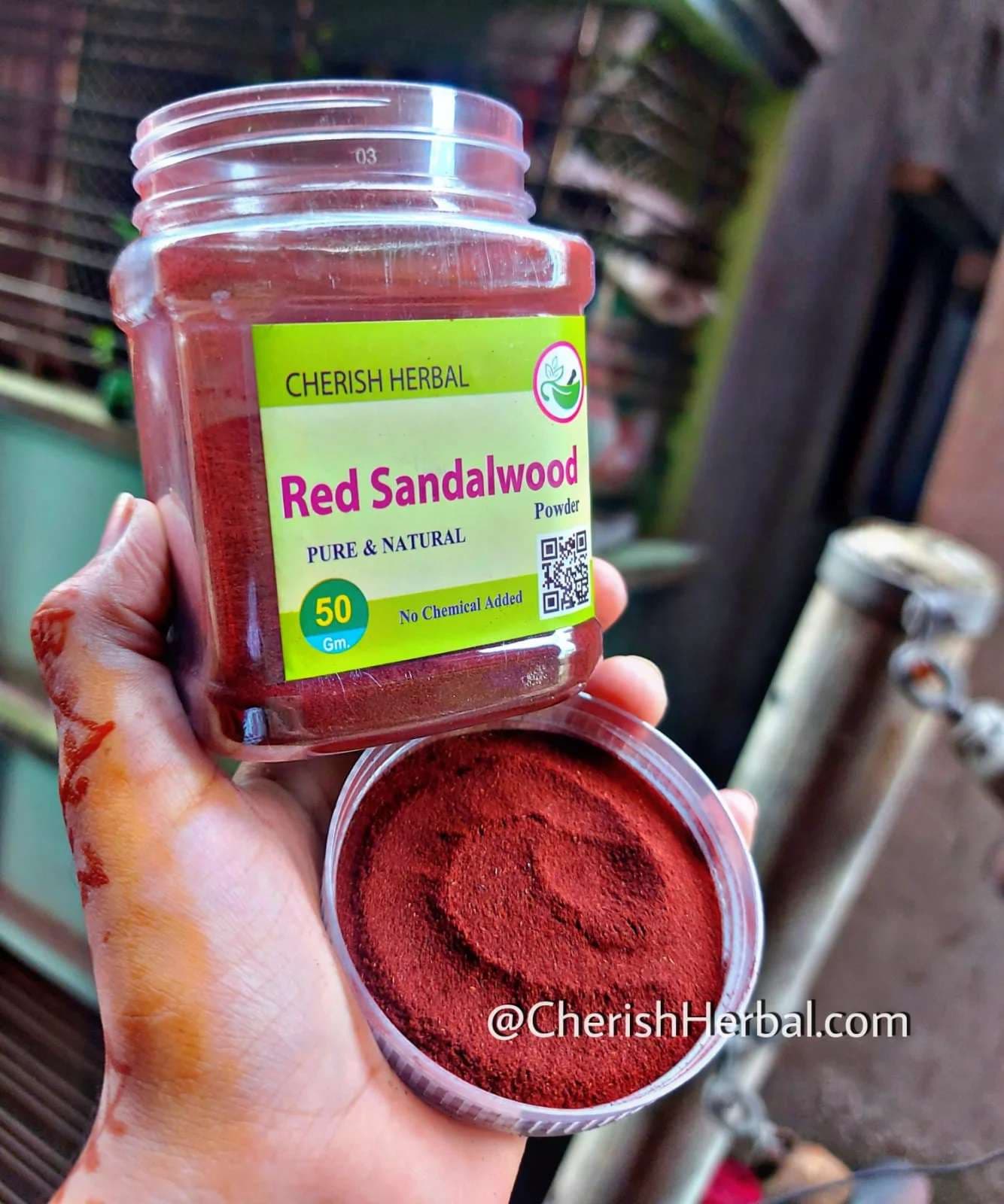 CHERISH HERBAL Red Sandal Wood 50 gm লাল চন্দন গুড়া 50 গ্রাম