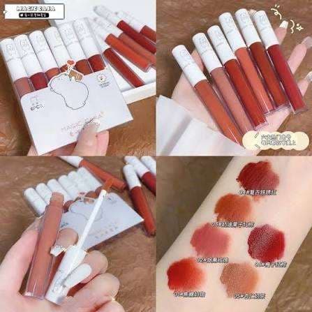 Magic Casa Love Bear Matte Lip Glaze set 6 in 1 Box