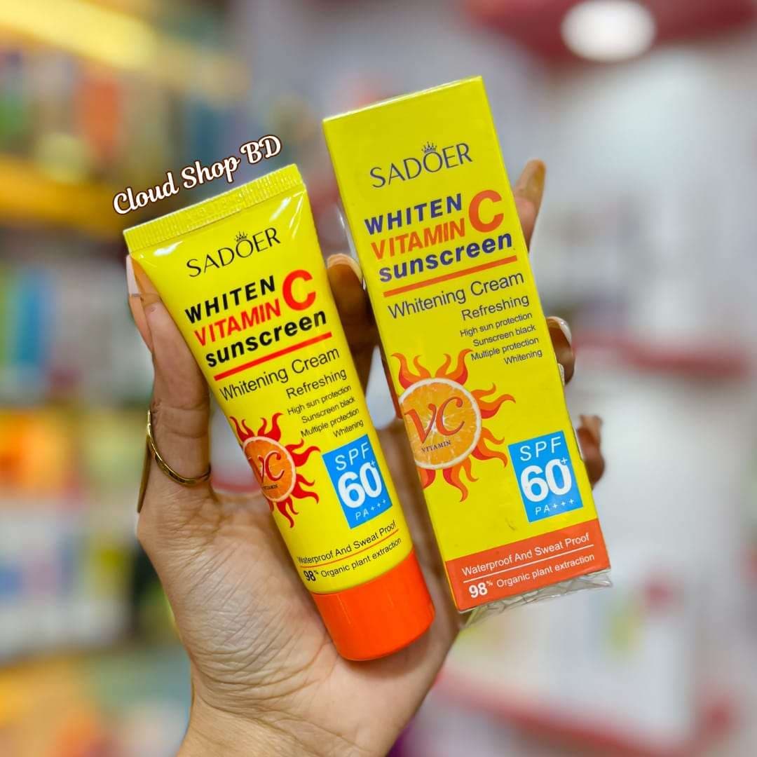 SADOER Whiten Vitamin C Sunscreen With SPF60+ PA+++ – 40g