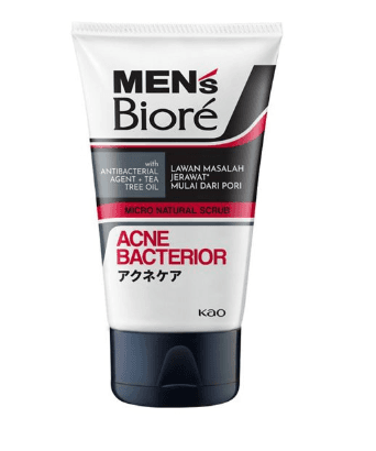 Men's Biore Scrub Facial Wash Acne Bacterior 100g