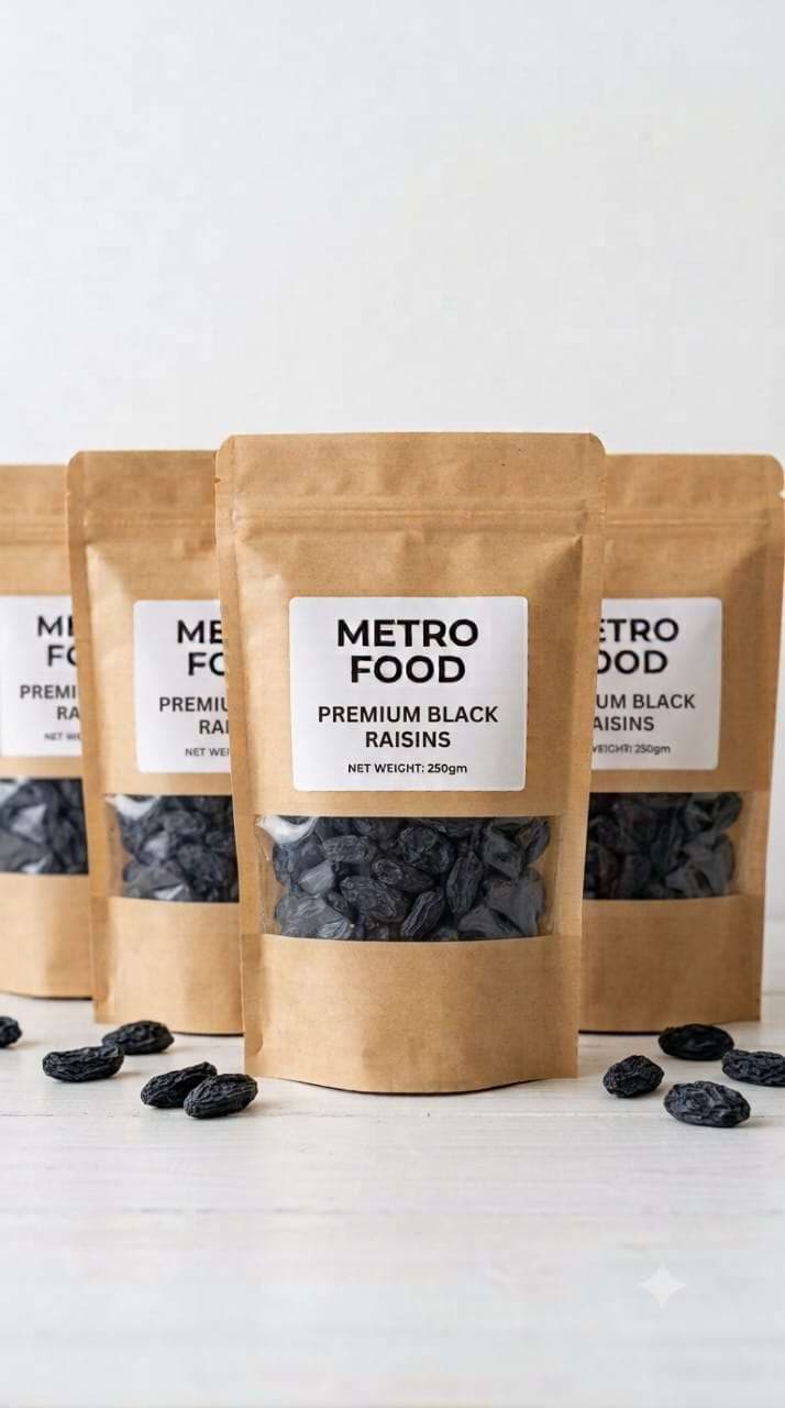 Metro food premium black raisins 250 gm