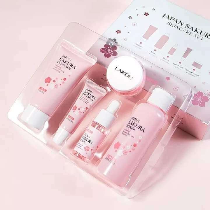 Laikou Japan Sakura Skincare 5 in 1 Combo Set
