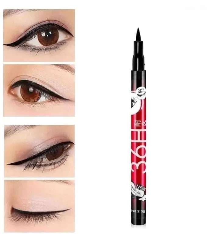 YANQINA 36H Eyeliner Pencil Waterproof Pen Long-Lasting Liquid Eye Liner - Black