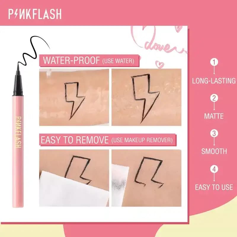 Pink Flash – E01 Lock All Day Eyeliner (Black) 3