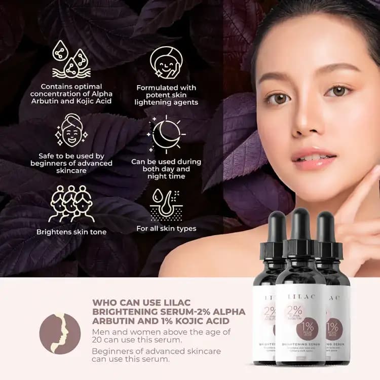 Lilac Brightening Serum with 2% Alpha Arbutin and 1% Kojic Acid 2