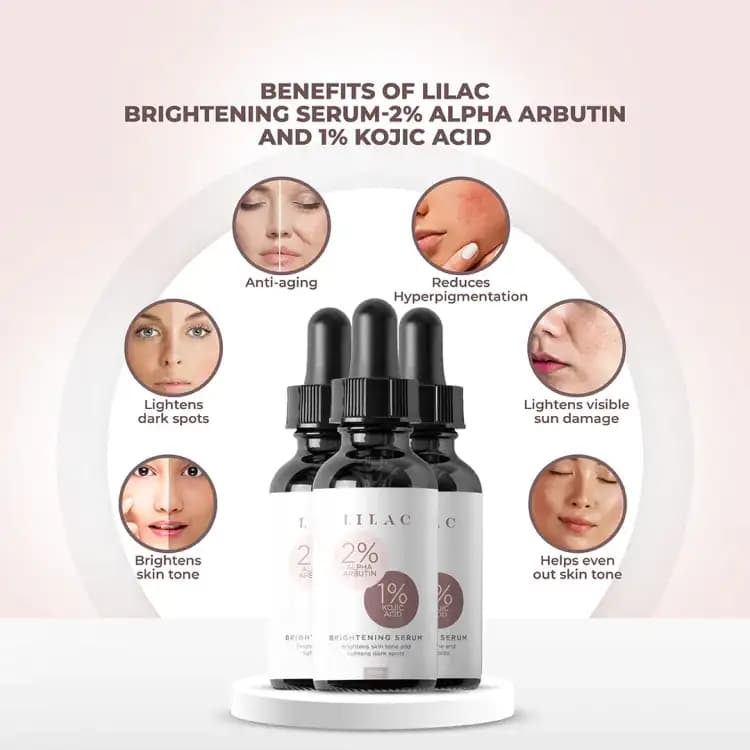 Lilac Brightening Serum with 2% Alpha Arbutin and 1% Kojic Acid 3