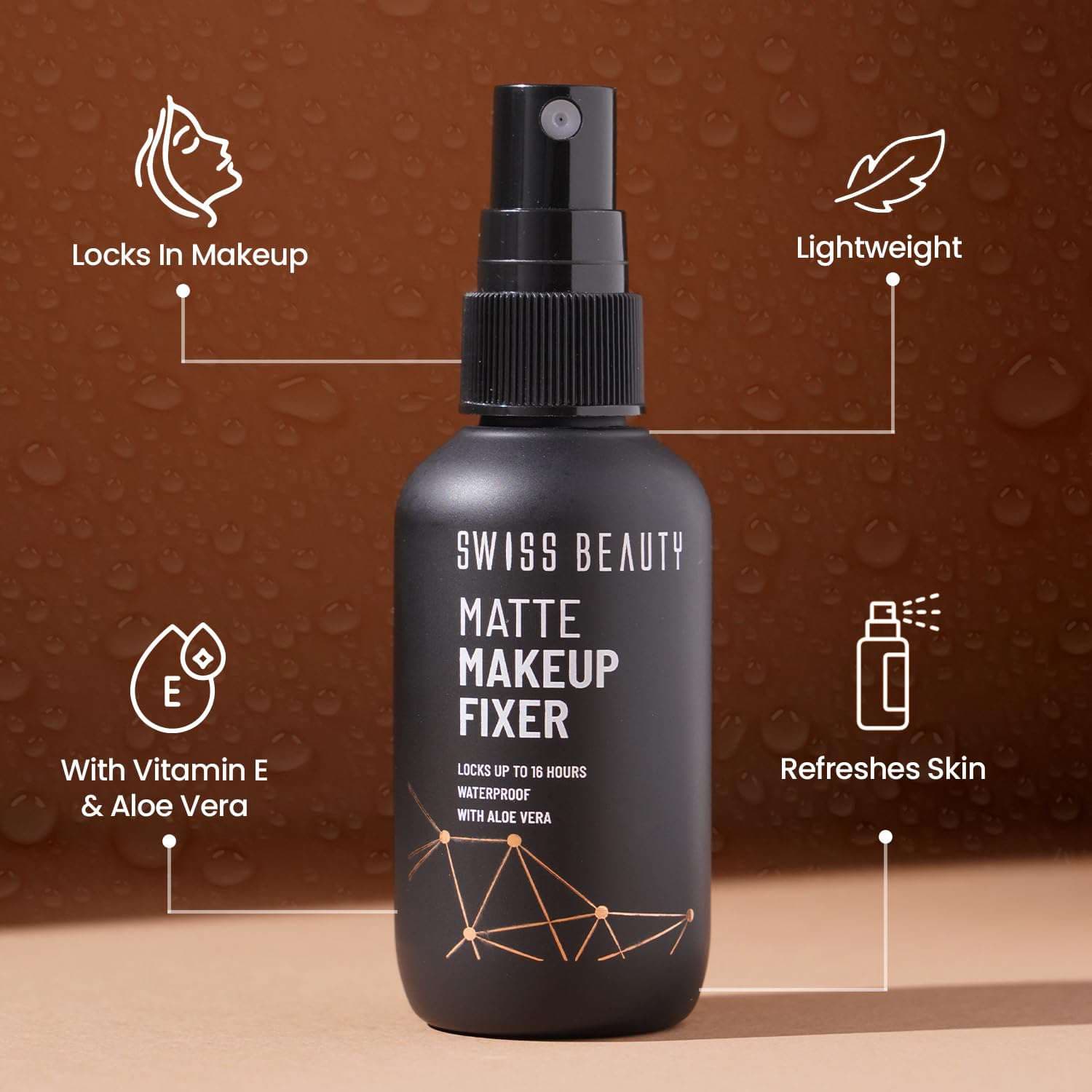 SWISS BEAUTY Matte Makeup Fixer Lock Up to 16 Hours with Aloe Vera 2