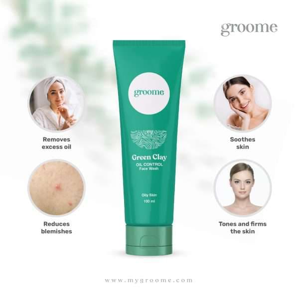 Groome Green Clay Oil Control Face Wash (100ml) 2
