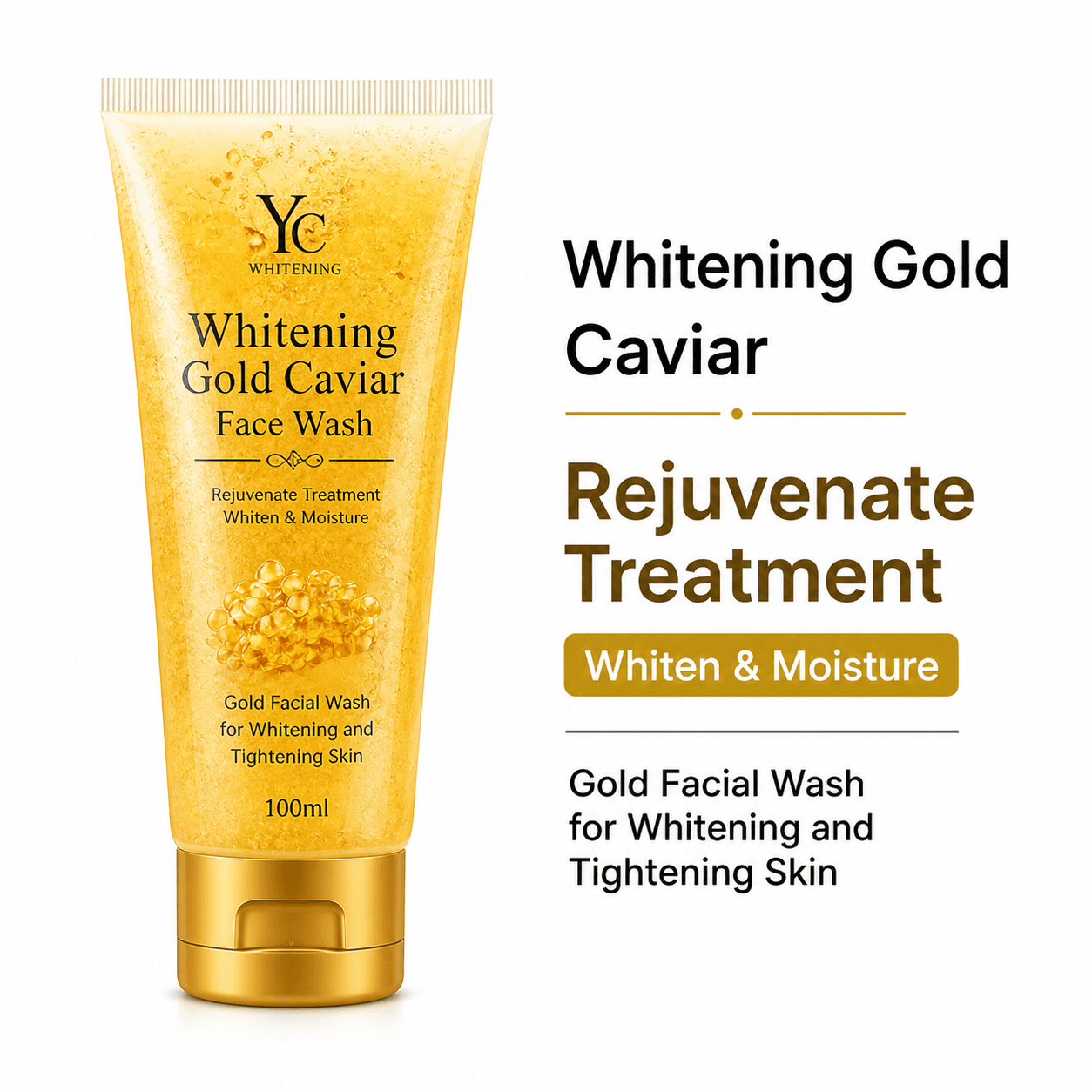YC Whitening Gold Caviar Face Wash – 100ml 2