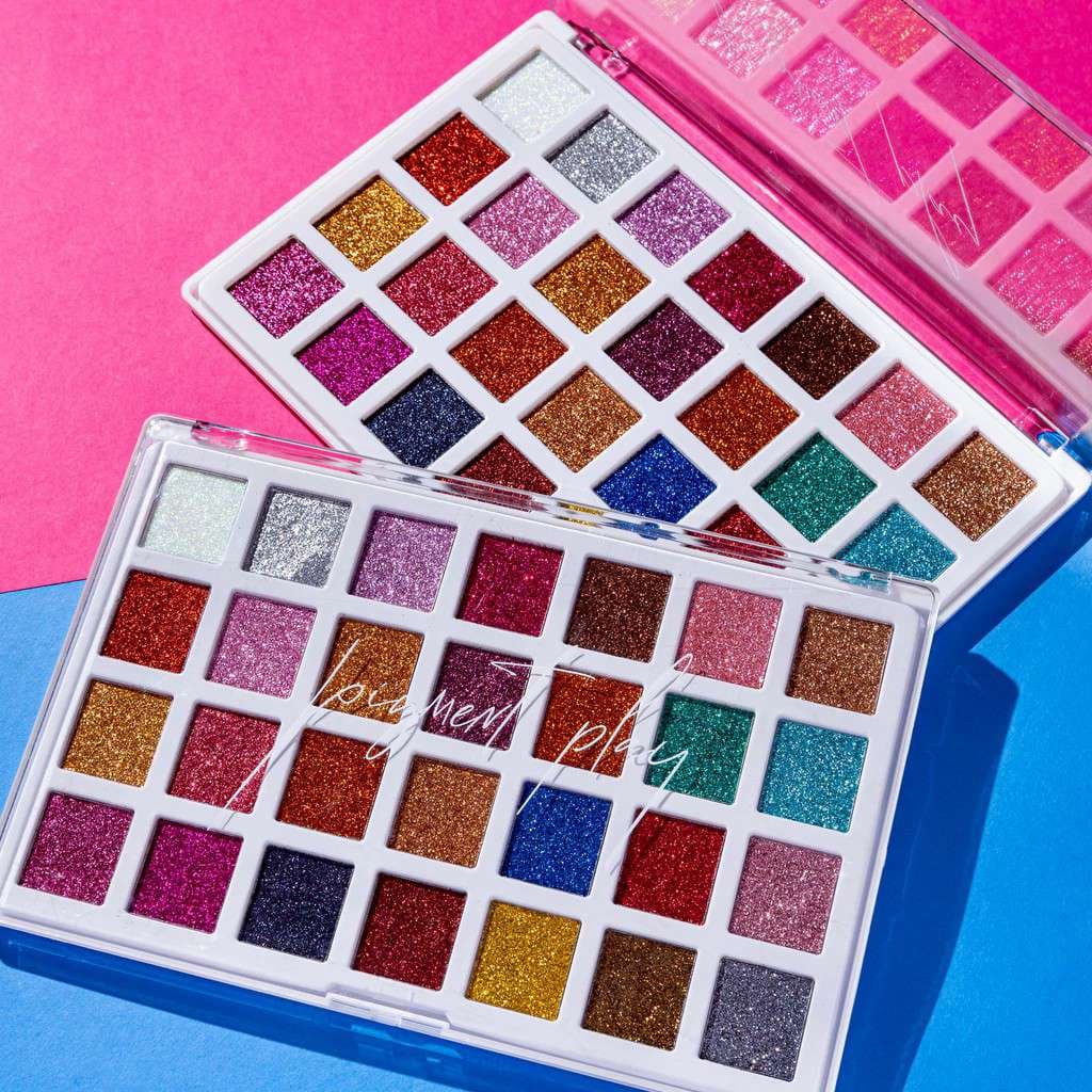 Pigment Play Rainbow Glow Max Effect Glitter 28 Color Eyeshadow Palette – One Love 2