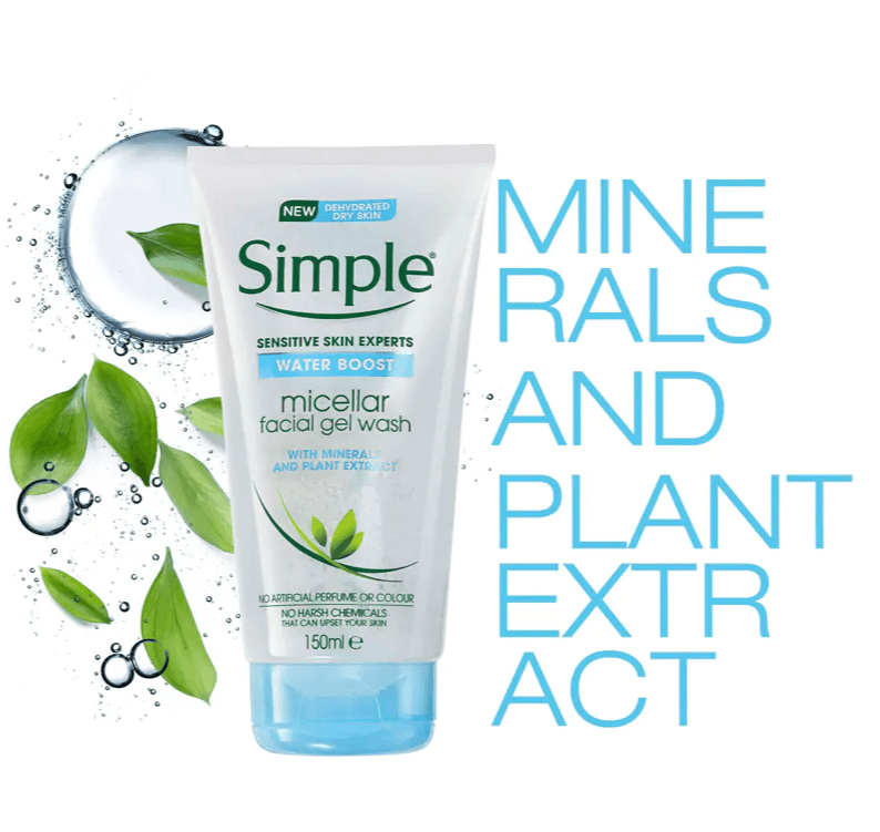 Simple Water Boost Micellar Facial Gel Wash 150ml 3