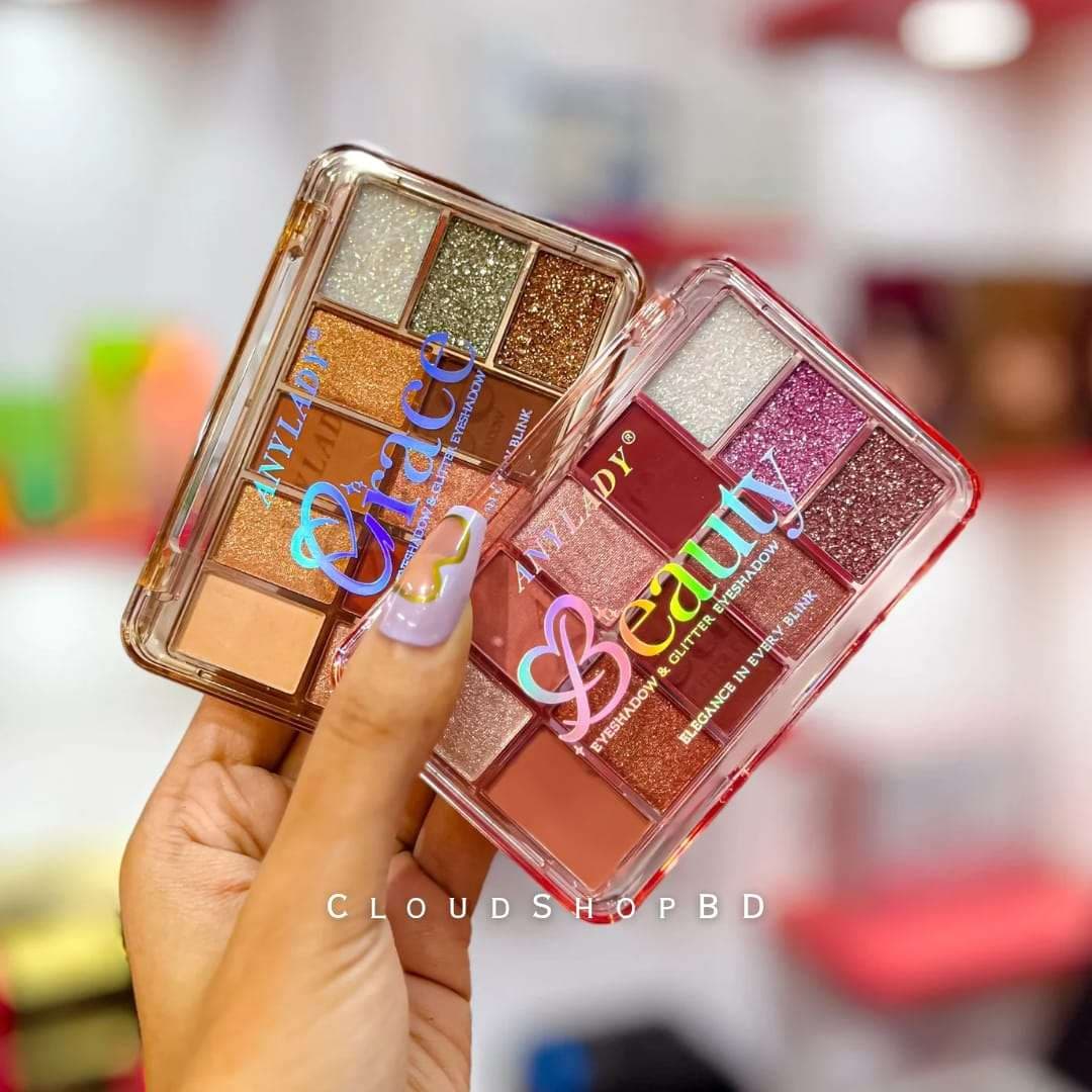 Anylady Grace eyeshadow and glitter eyeshadow palette 4
