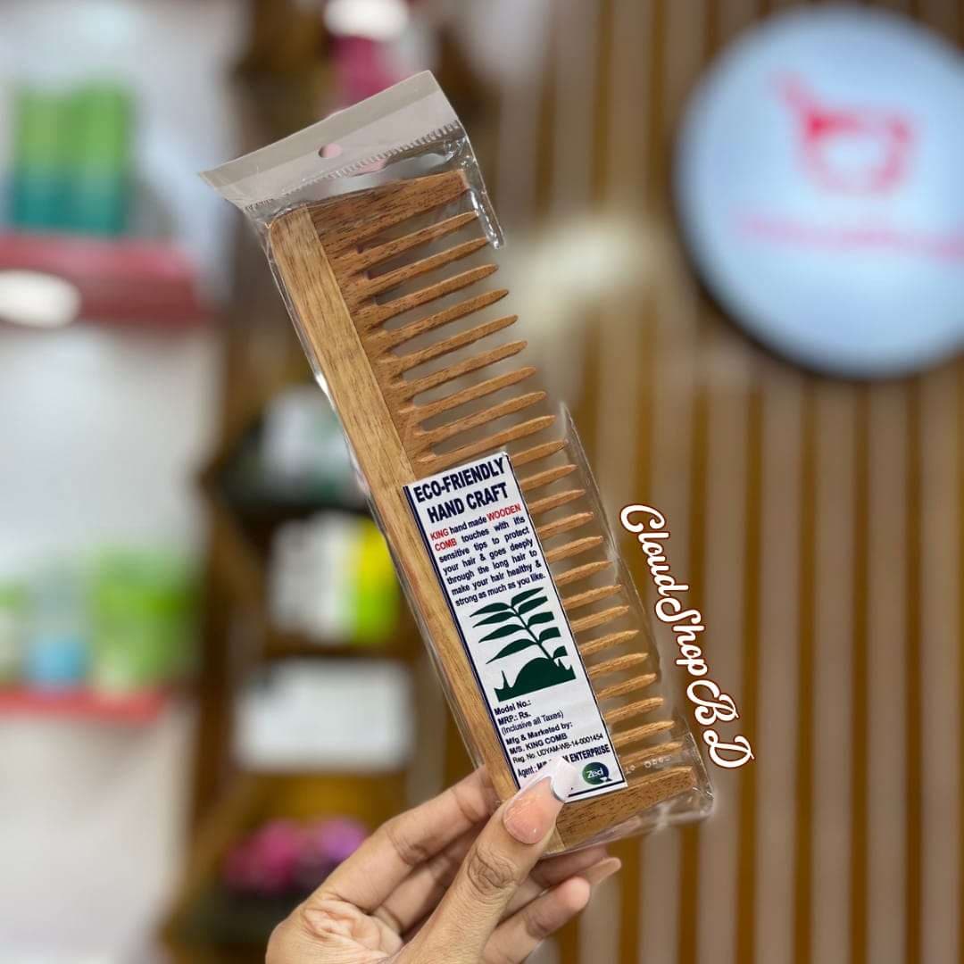 Natural Wooden Hair comb (Rectangle) 2