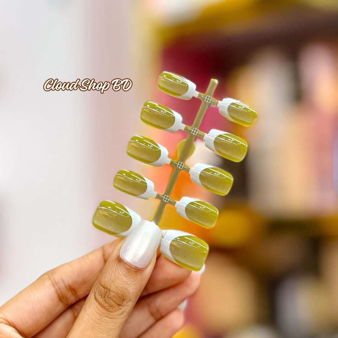 Premium french style fake nail 10pcs 5