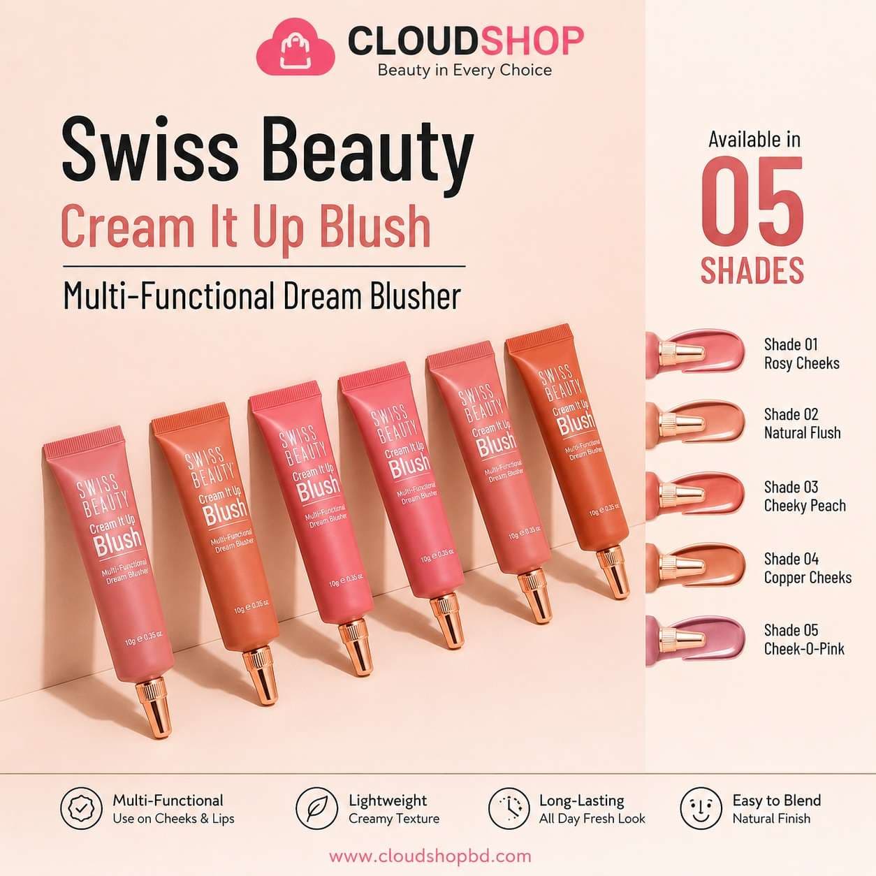 Swiss Beauty Cream It Up Blush with Shea Butter