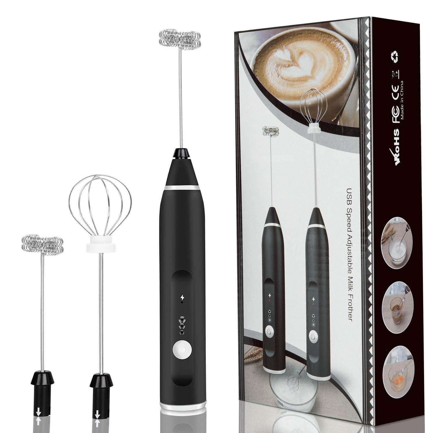 Mini Portable Milk Frother Electric Coffee Foamer Handheld Mixer Egg Beater Cappuccino Stirrer Blenders Home Kitchen Whisk Tool