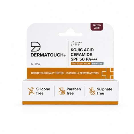 Dermatouch Kojic Acid Ceramide SPF 50 PA+++ Lip Balm for Dry & Discolored Lips 5g