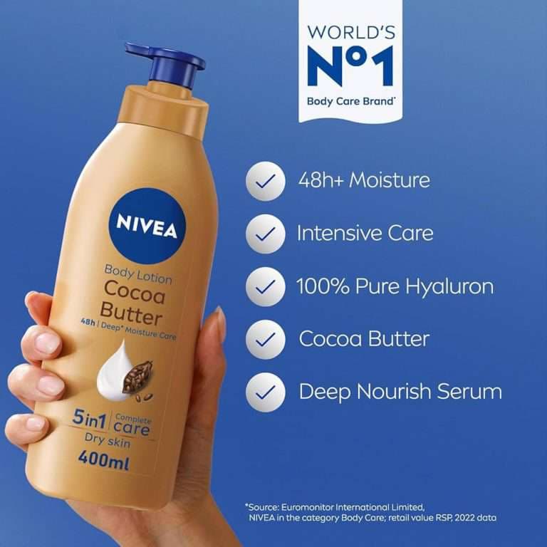 Nivea Deep Moisture Care Body Lotion with Cocoa Butter 5 in 1 – 400ml