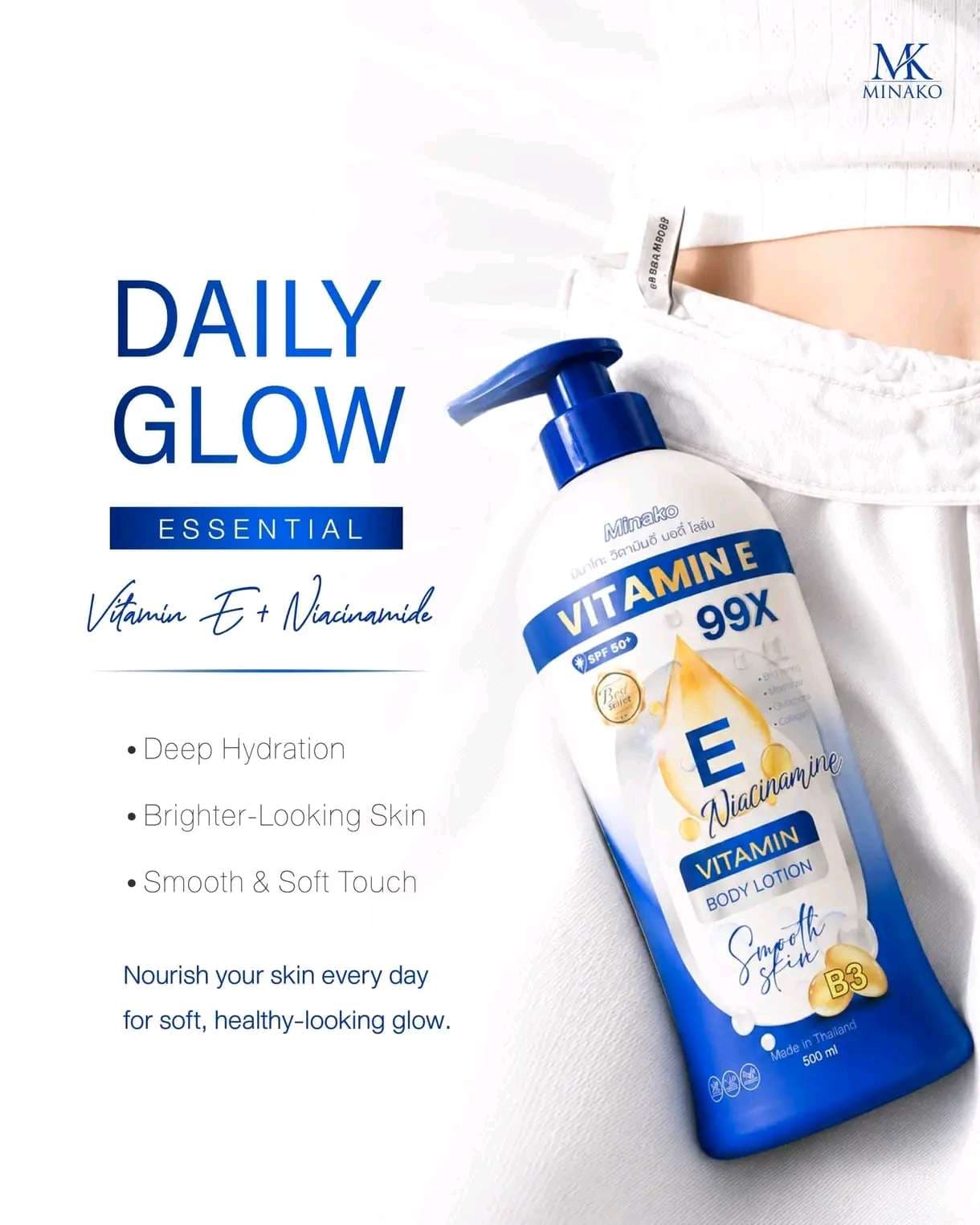 Minako Vitamin E 99X Niacinamide Body Lotion (500 ml)