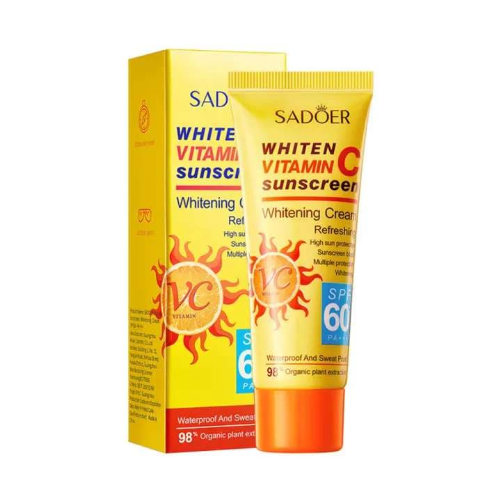 SADOER Whiten Vitamin C Sunscreen With SPF60+ PA+++ – 40g