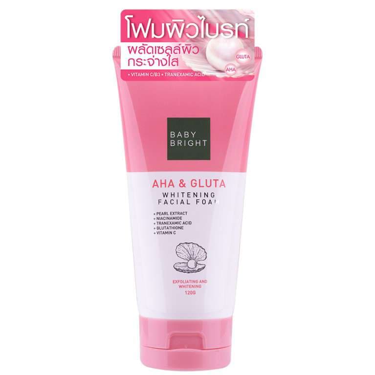 BABY BRIGHT AHA & GLUTA WHITENING FACIAL FOAM 120G