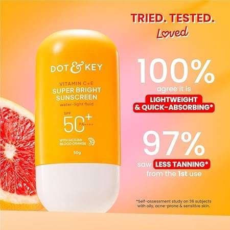 Dot & Key Vitamin C + E Super Bright Sunscreen SPF 50+ PA++++ With New-Age UV Filters 50gm