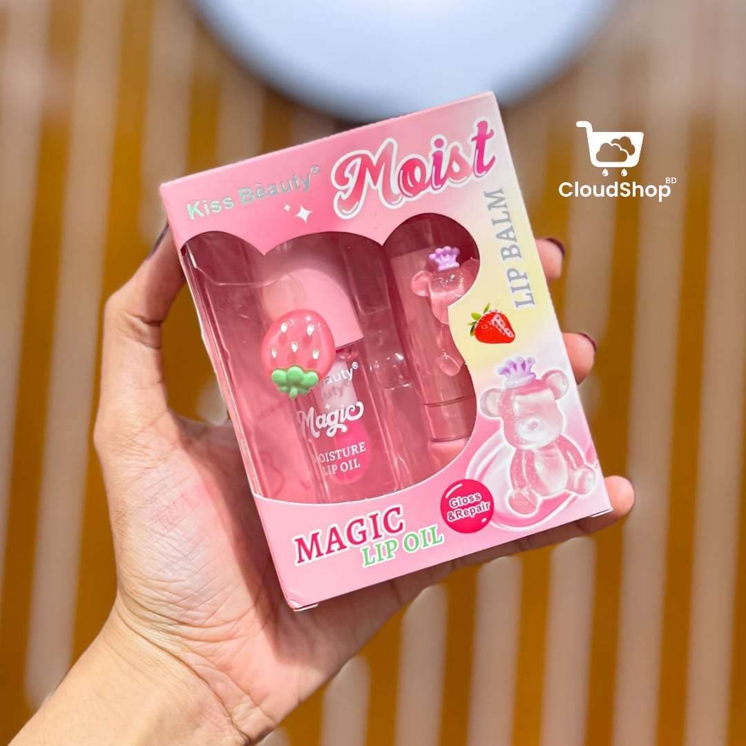 Kiss Beauty Moist Magic Lip Oil & Lip Balm Set