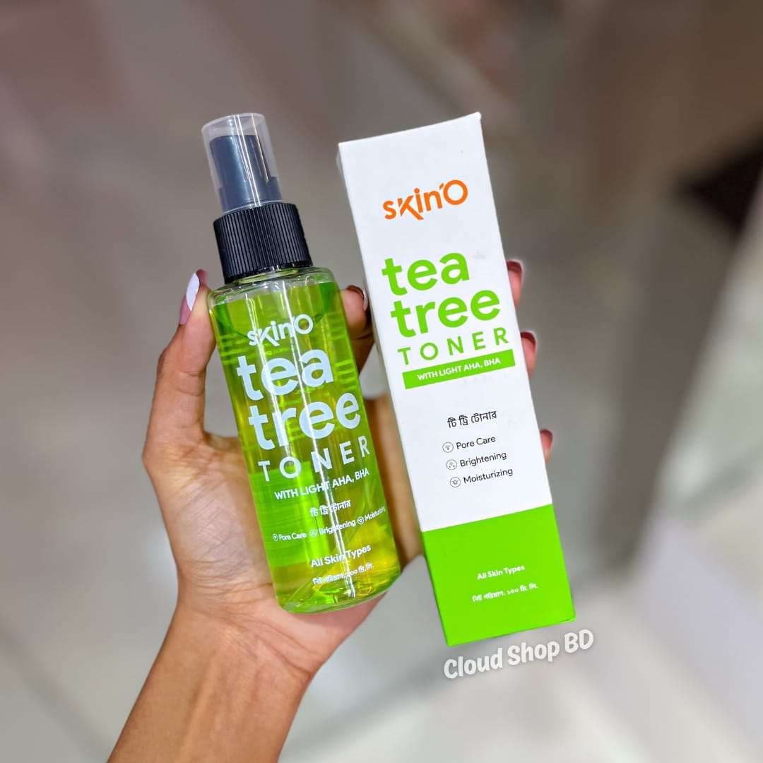 Skin'O Tea Tree Toner with light AHA, BHA, and PHA in a 100ml