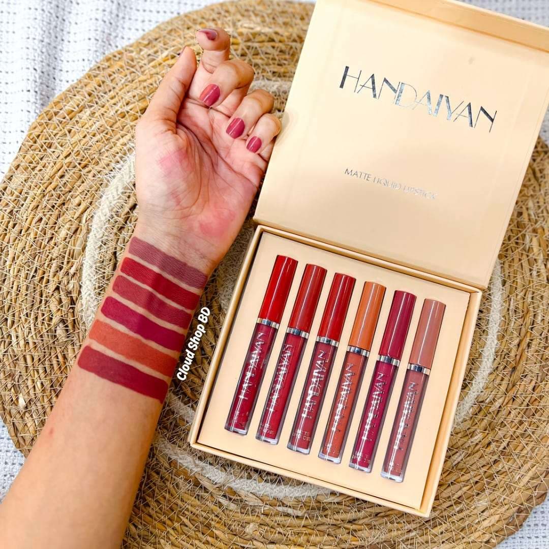 HANDAIYAN 6pcs Matte Liquid Lipstick Set