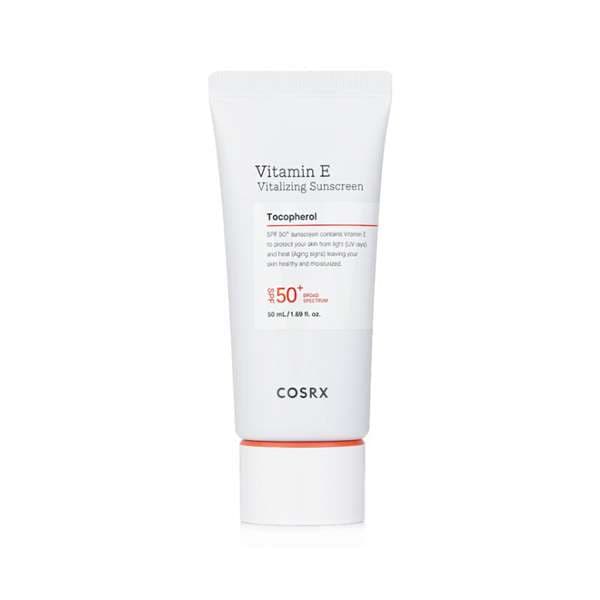 COSRX Vitamin E Vitalizing Sunscreen SPF 50+ (50ml).