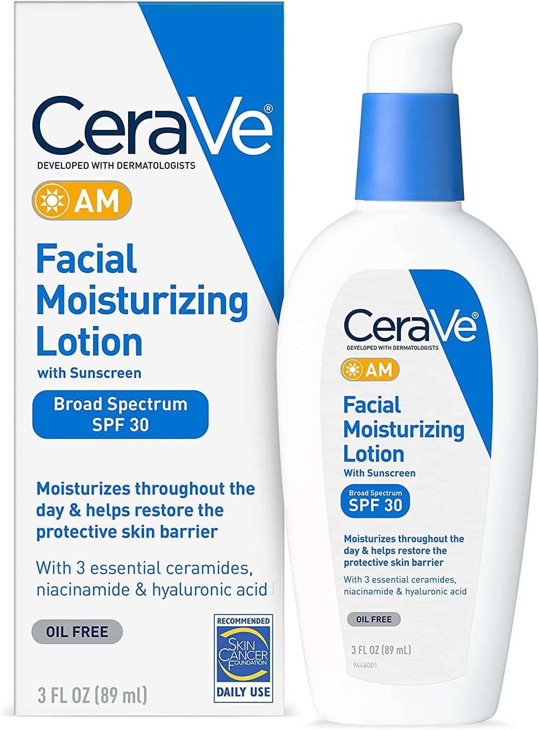 CeraVe Facial Moisturizing Lotion AM SPF 30, 3 oz,