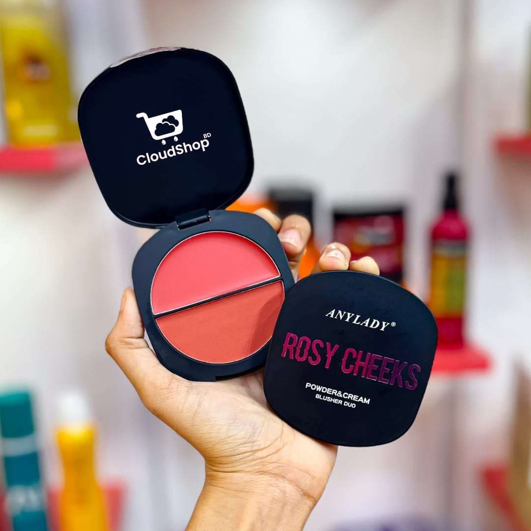 ANYLADY Rosy Cheeks Powder & Cream Blusher Duo