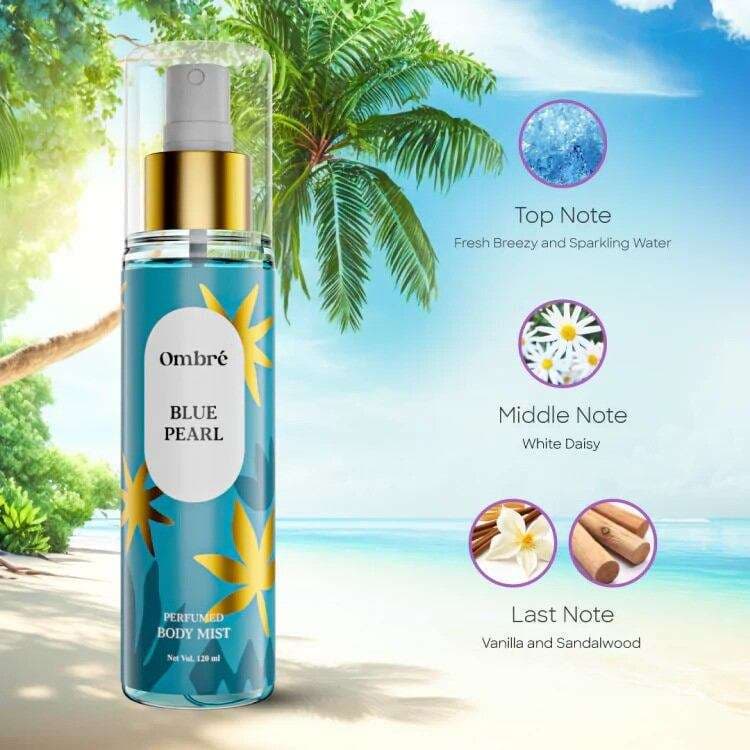 Ombré Perfumed Body Mist – Blue Pearl (120ml)
