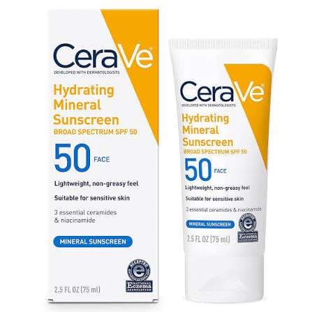 CeraVe Hydrating Mineral Sunscreen SPF 30 Face Sheer Tint