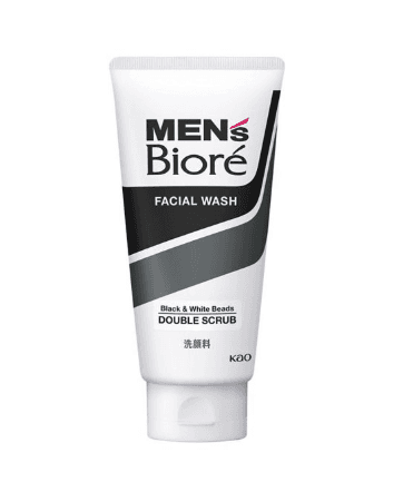 Men's Biore Black and White Double Scrub Facial Wash (130g)