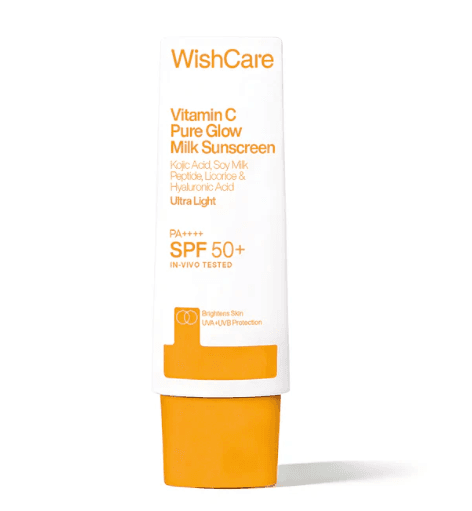 WishCare Vitamin C Pure Glow Milk Sunscreen SPF 50+ PA+++ 50g
