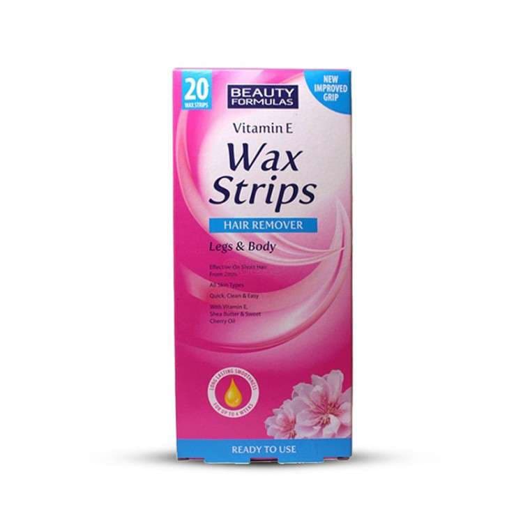 Beauty Formulas Vitamin E Wax Strips legs and body – (20 pcs)