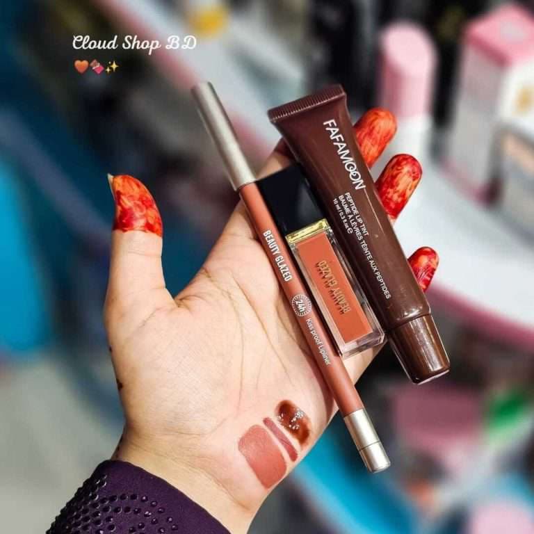 New 3 in 1 Brown Lip Combo (Lip Liner, Lipstick, Lip Gloss)