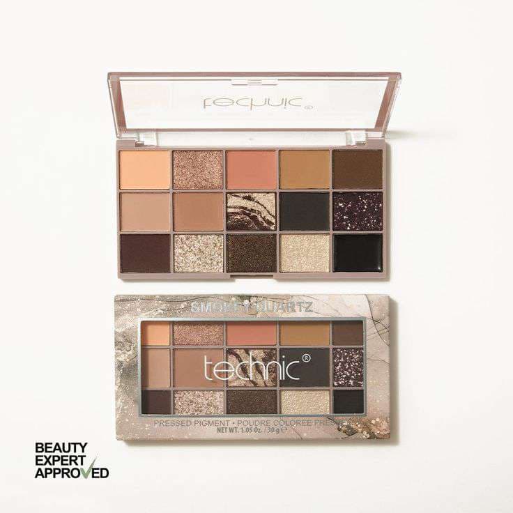 Technic 15 Pressed Pigments Eyeshadow Palette - Smokey Quartz