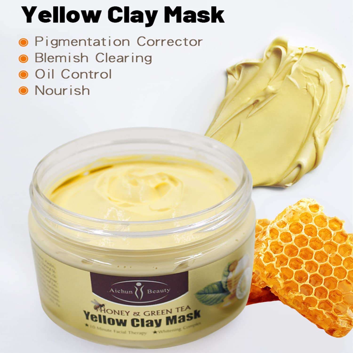AICHUN BEAUTY Honey & Green Tea Yellow Clay Mask 3