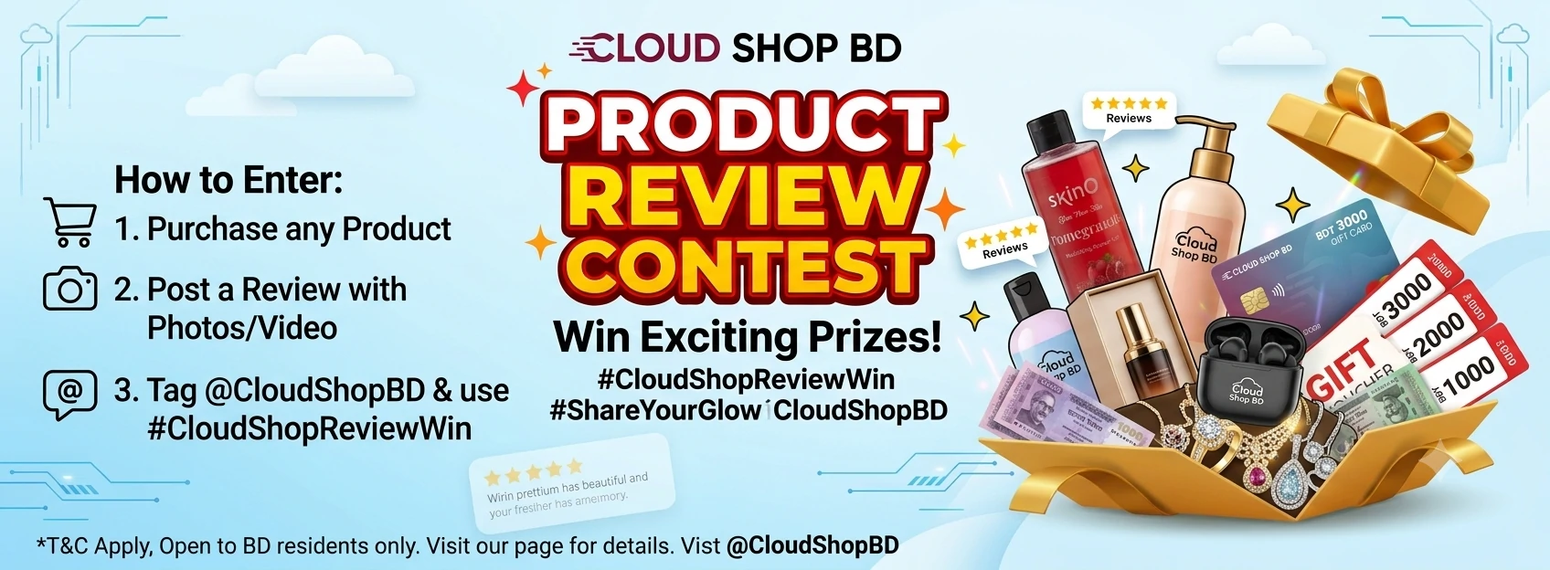 Cloud Shop BD Customer Review Contest – Share Your Experience & Win Exciting Gifts!