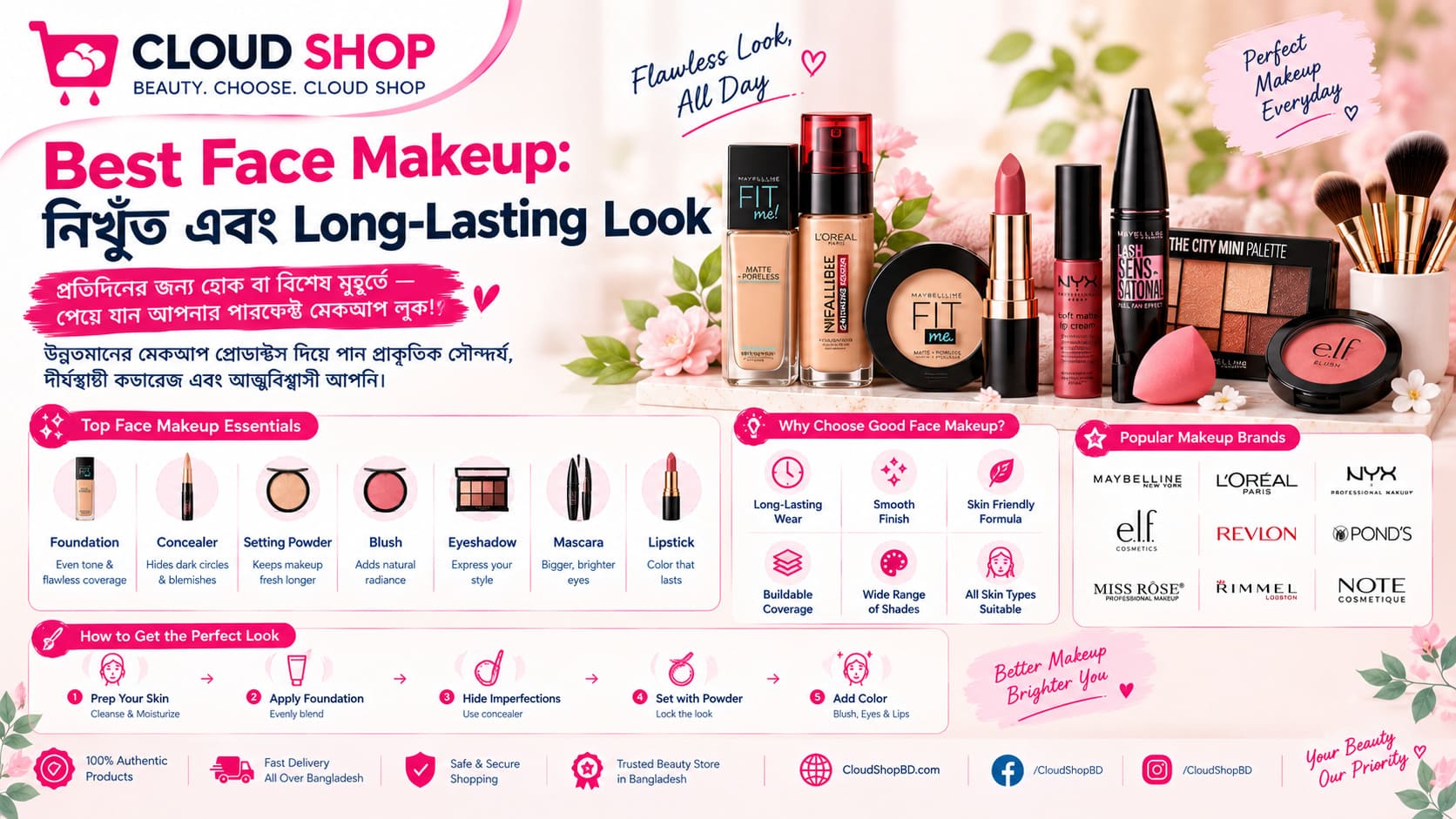 Best Face Makeup: নিখুঁত এবং Long-Lasting Look পাওয়ার Complete Guide
