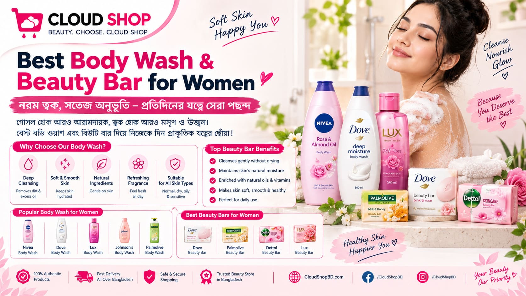 Best Body Wash & Beauty Bar for Women: Soft, Glowing এবং Fresh Skin এর Secret